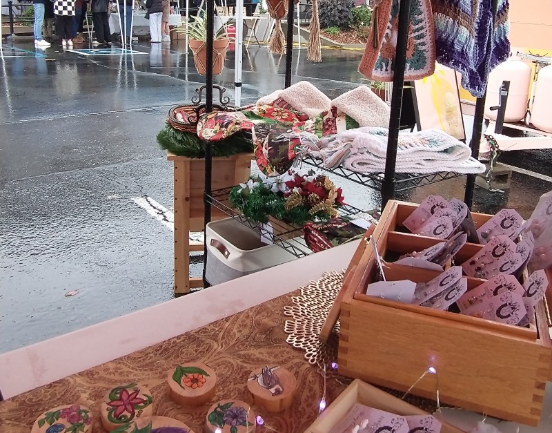market booth with handmade goods